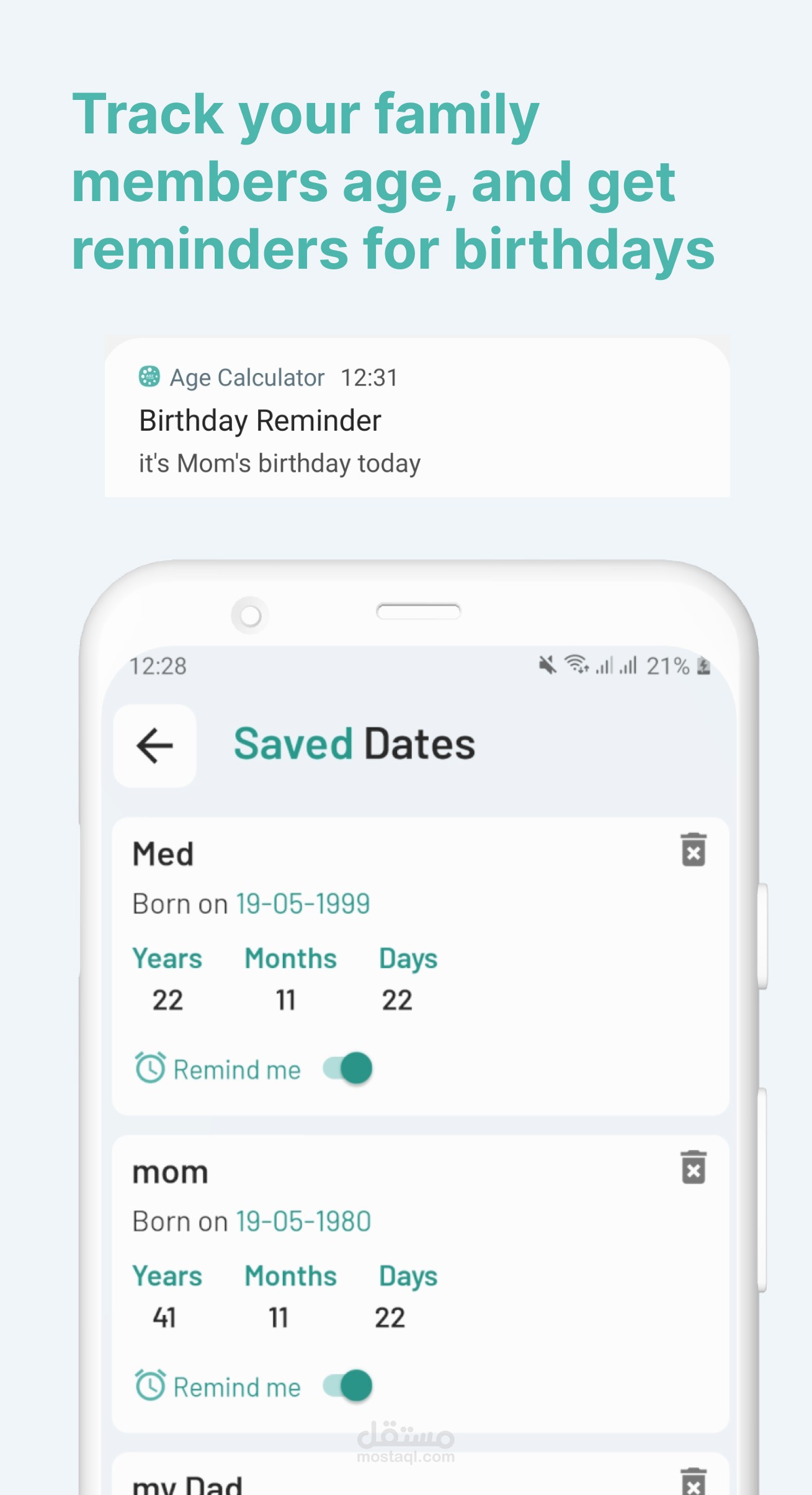 Age Calculator App Android Native ( Java ) مستقل