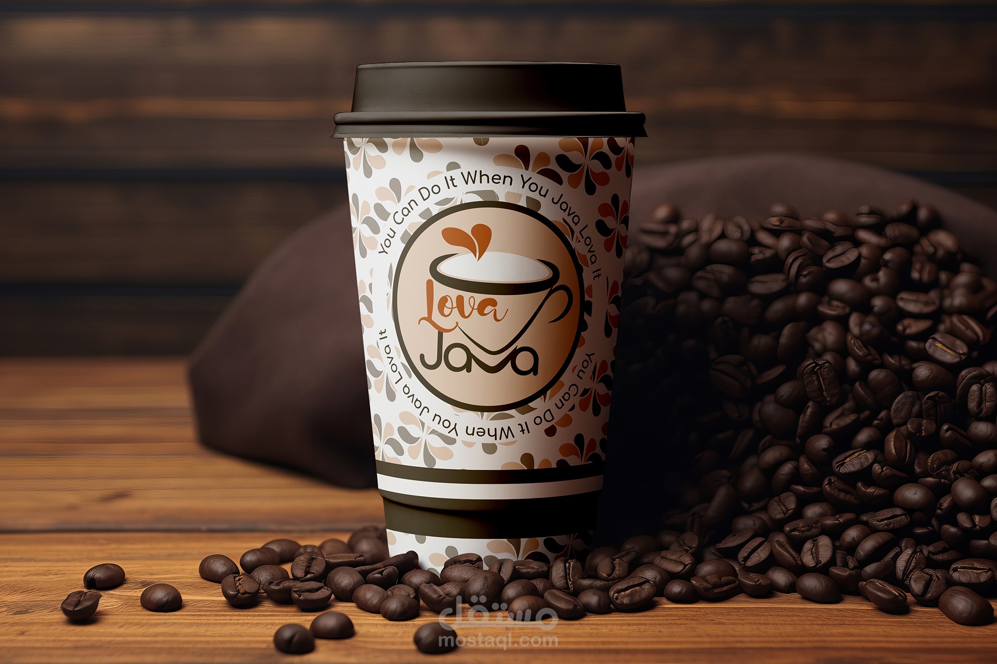 شعار وتصميم كوب لمقهى Java Lova