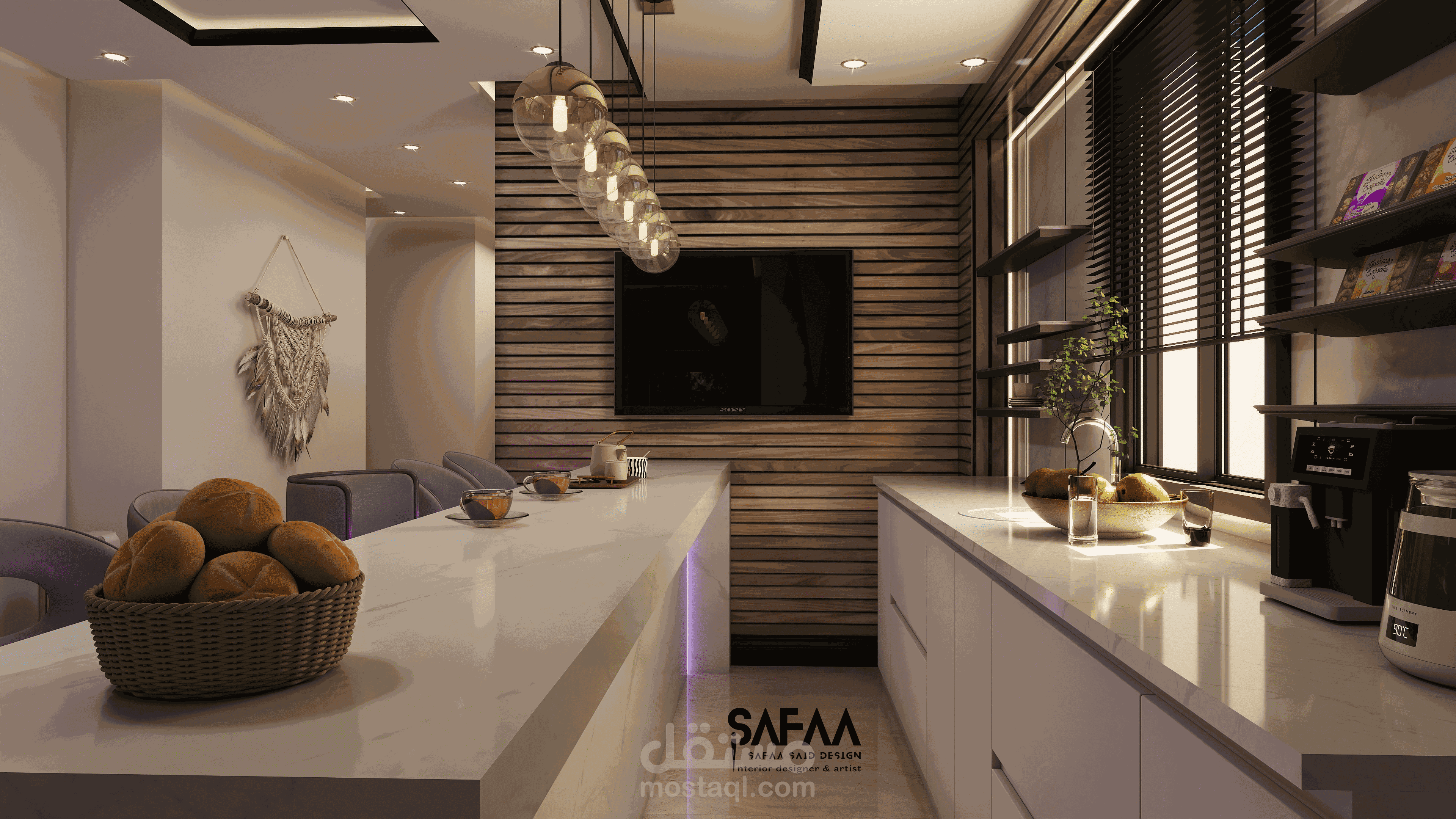 Interior design for 'Service area and bar counter at home'