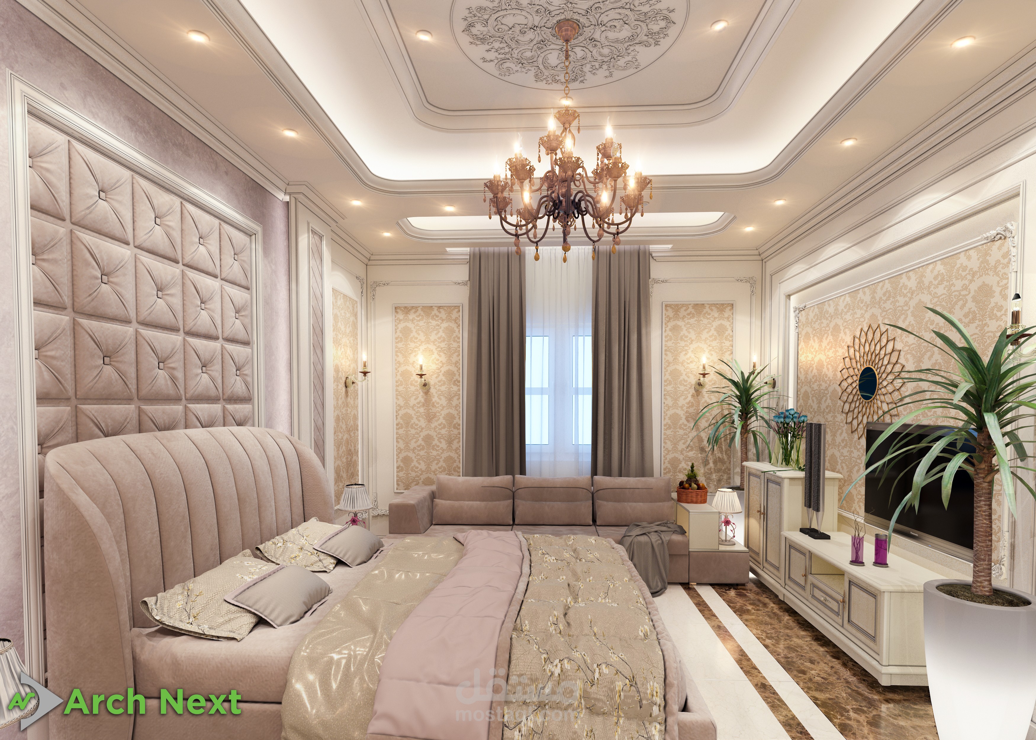 interior design of  classic bedroom