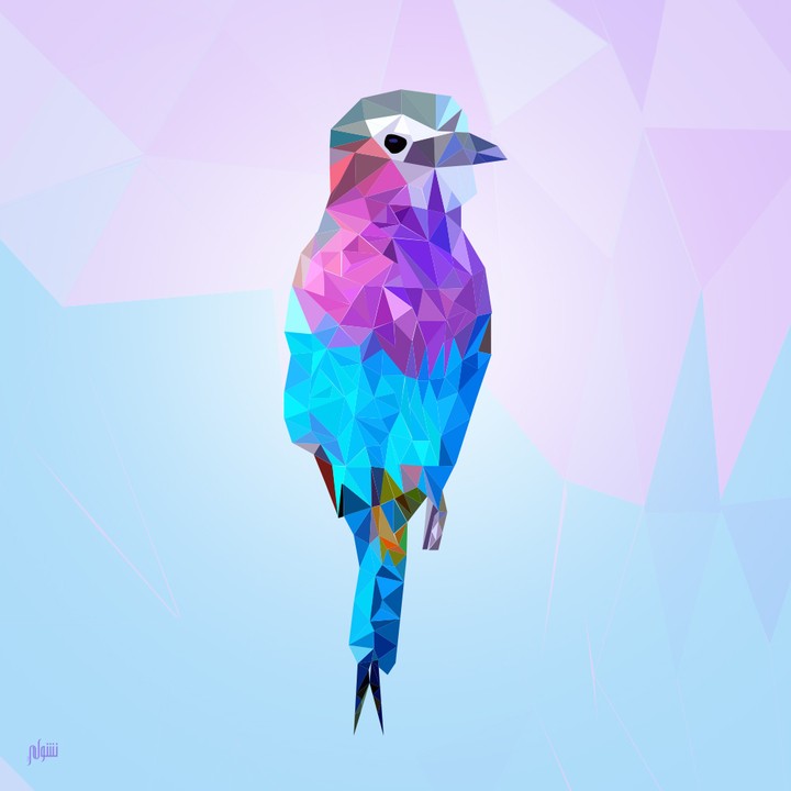 Low poly art bird illustration