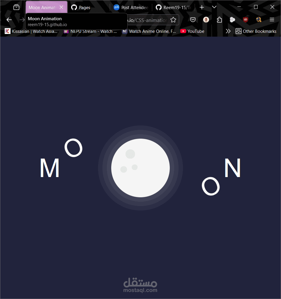 CSS Moon Animation