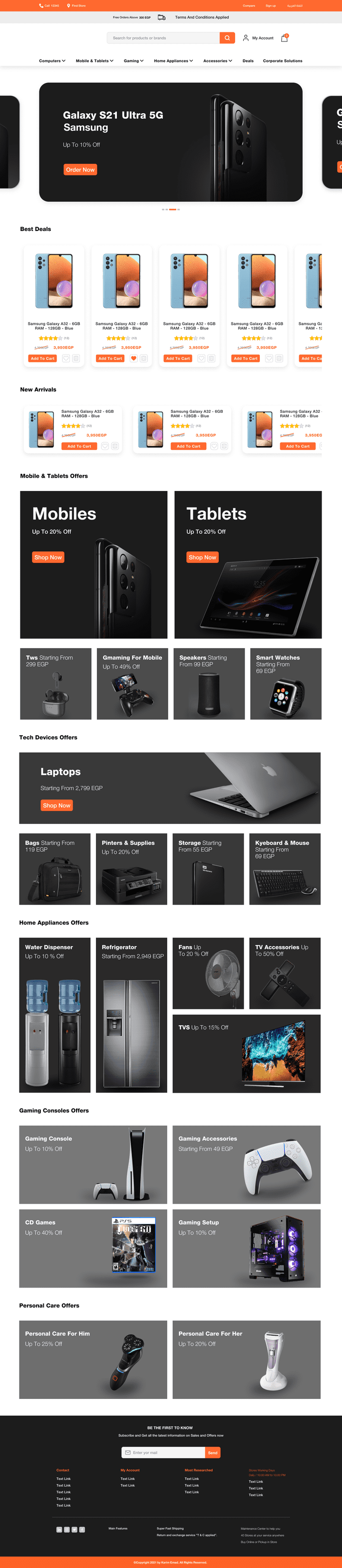 E-commerce Web home page