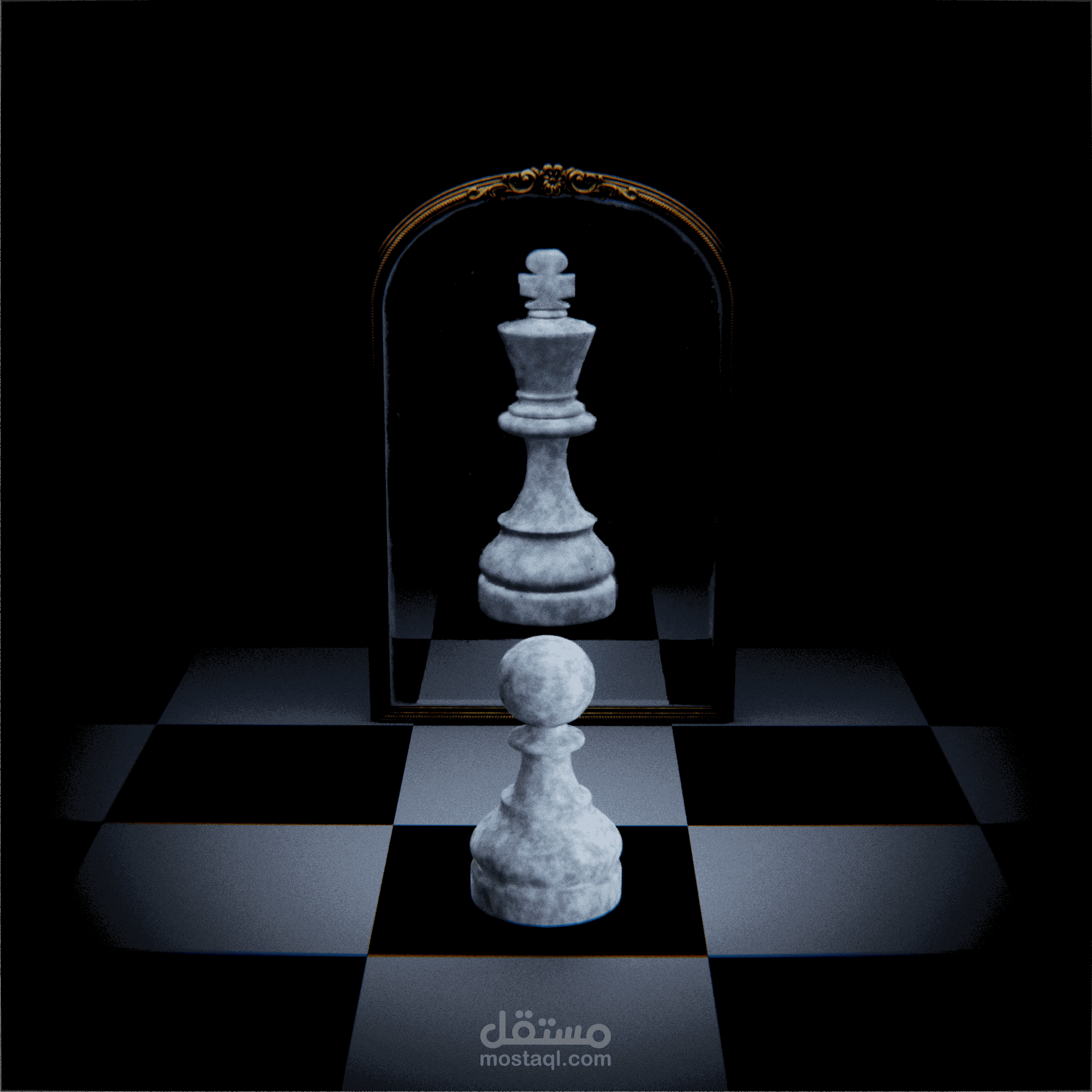 تصميم ثلاثي الأبعاد لقطع شطرنج
