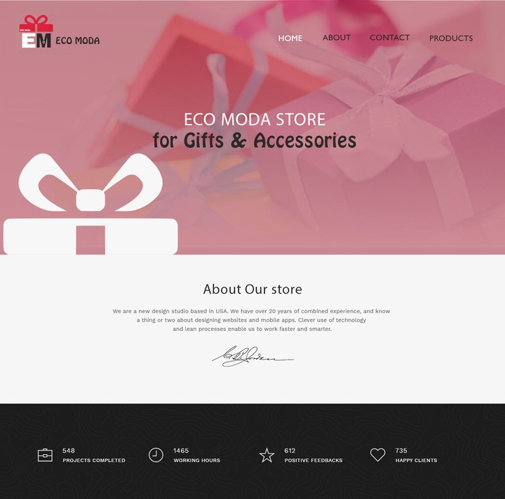 Design for echo moda website