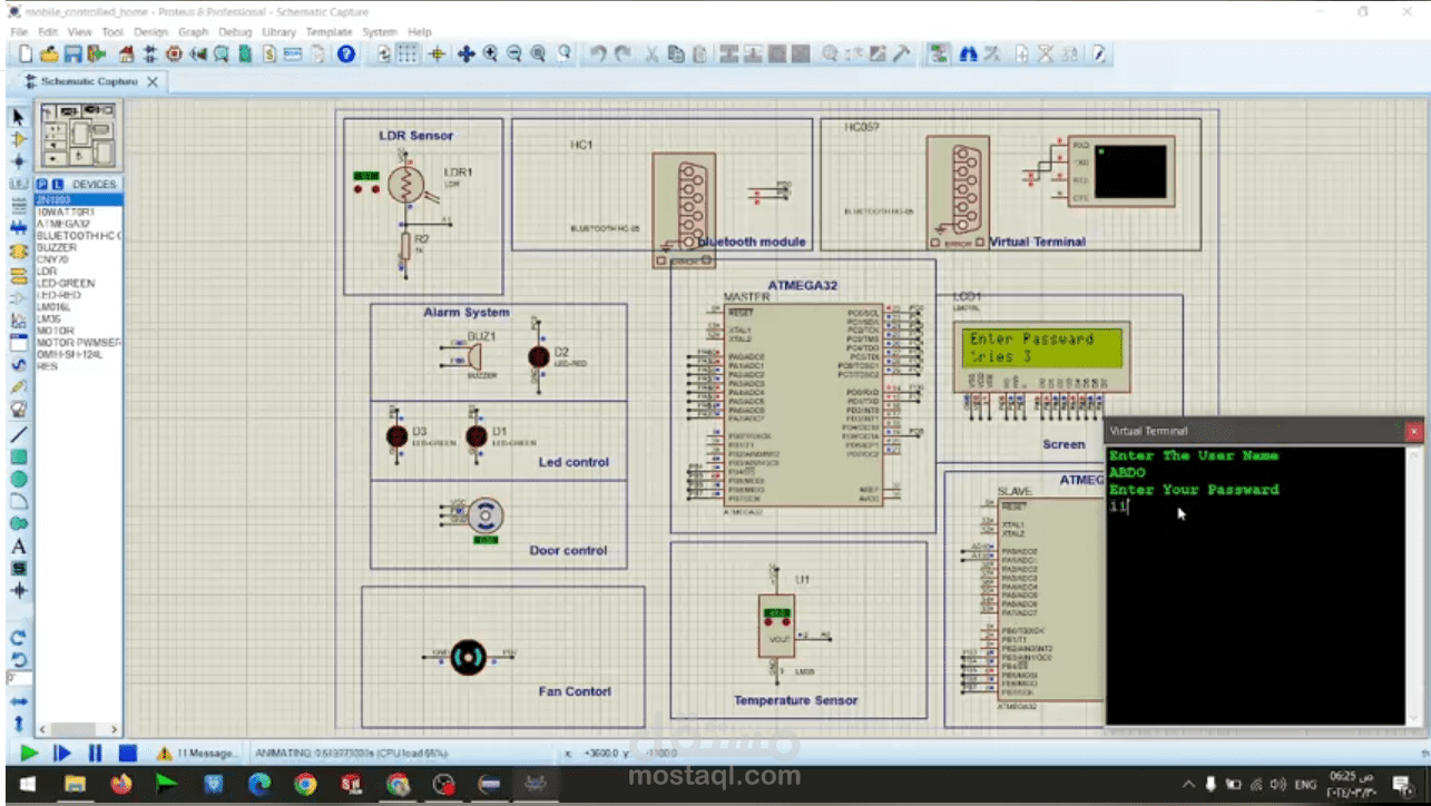 Mobile controlled home using AVR-ATmega32