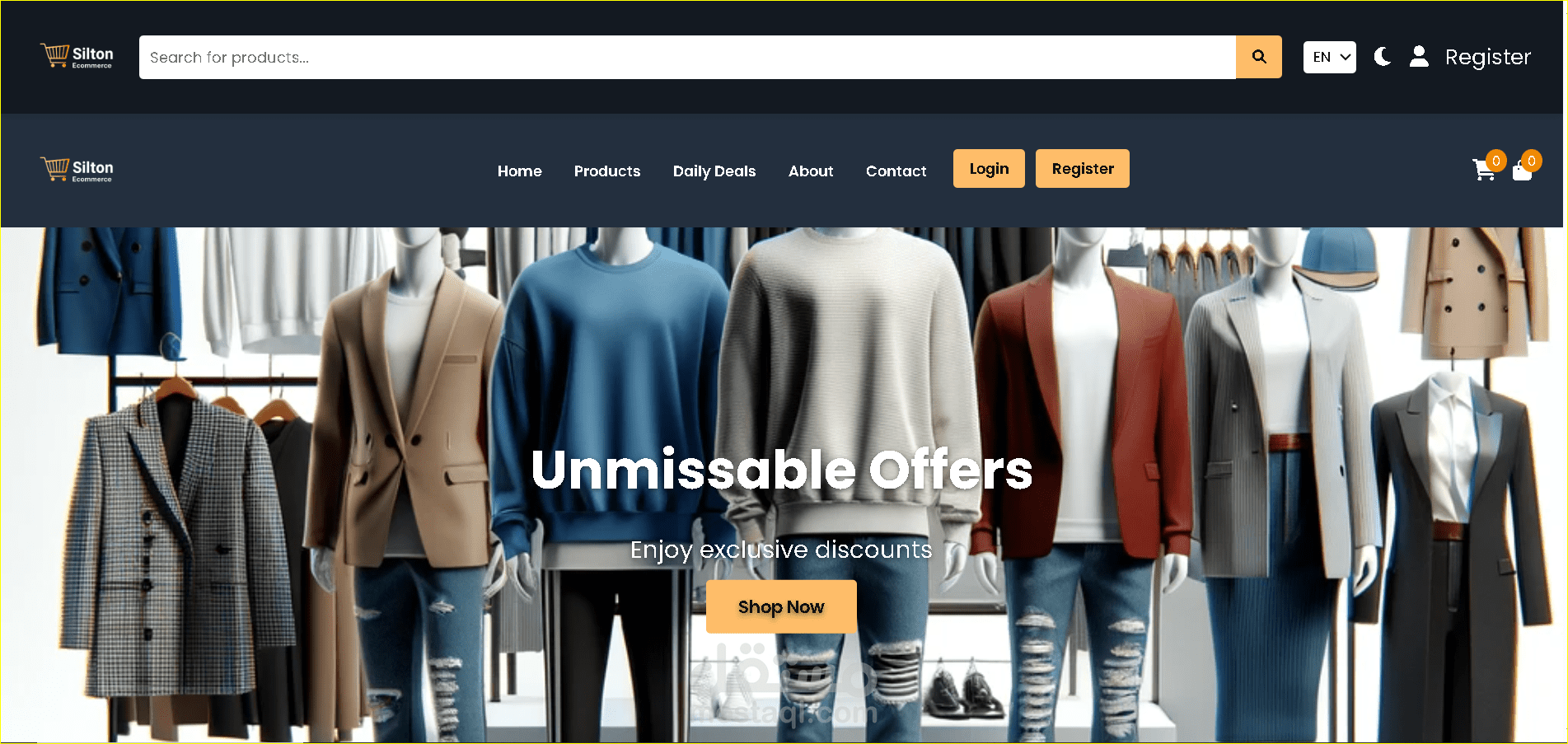 silton_ecommerce موقع تجارة الكترونية ضخم.