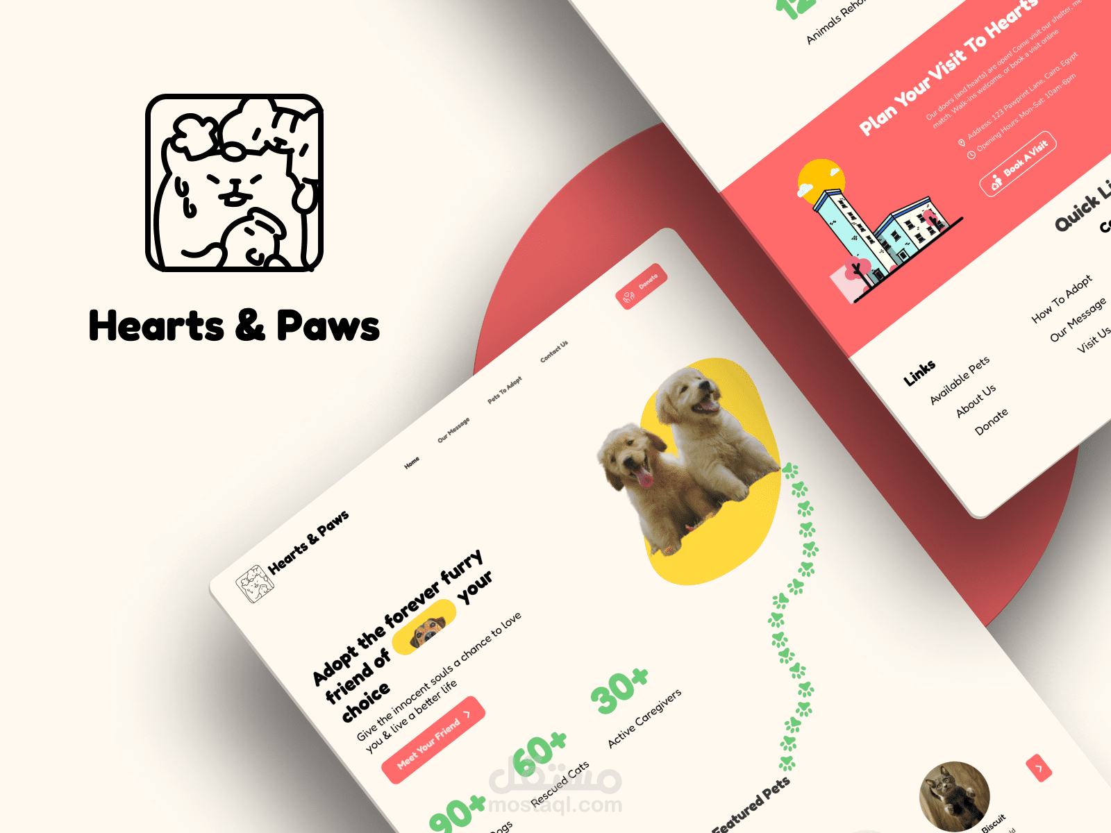 Hearts & Paws – تطبيق لرعاية الحيوانات الأليفة والتبني