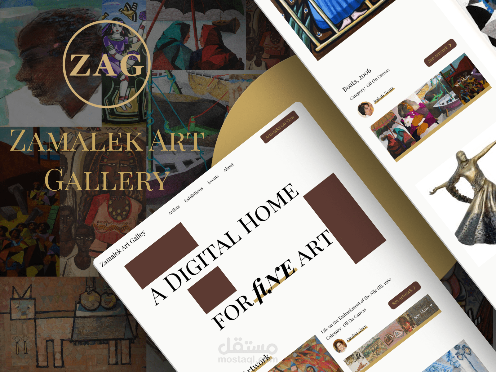 إعادة تصميم موقع Zamalek Art Gallery