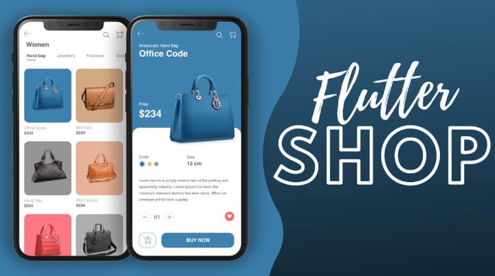 تطوير تطبيق/موقع Bags Store لعرض وبيع الشنط بتصميم عصري باستخدام Flutter