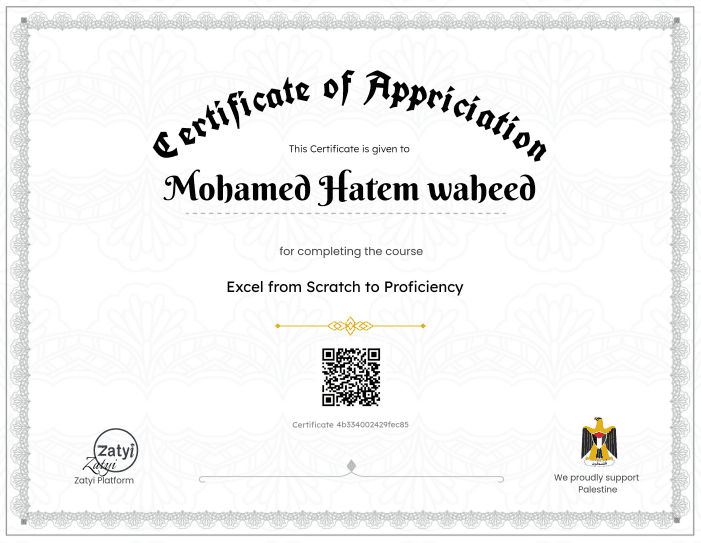 Excel proficient certificate