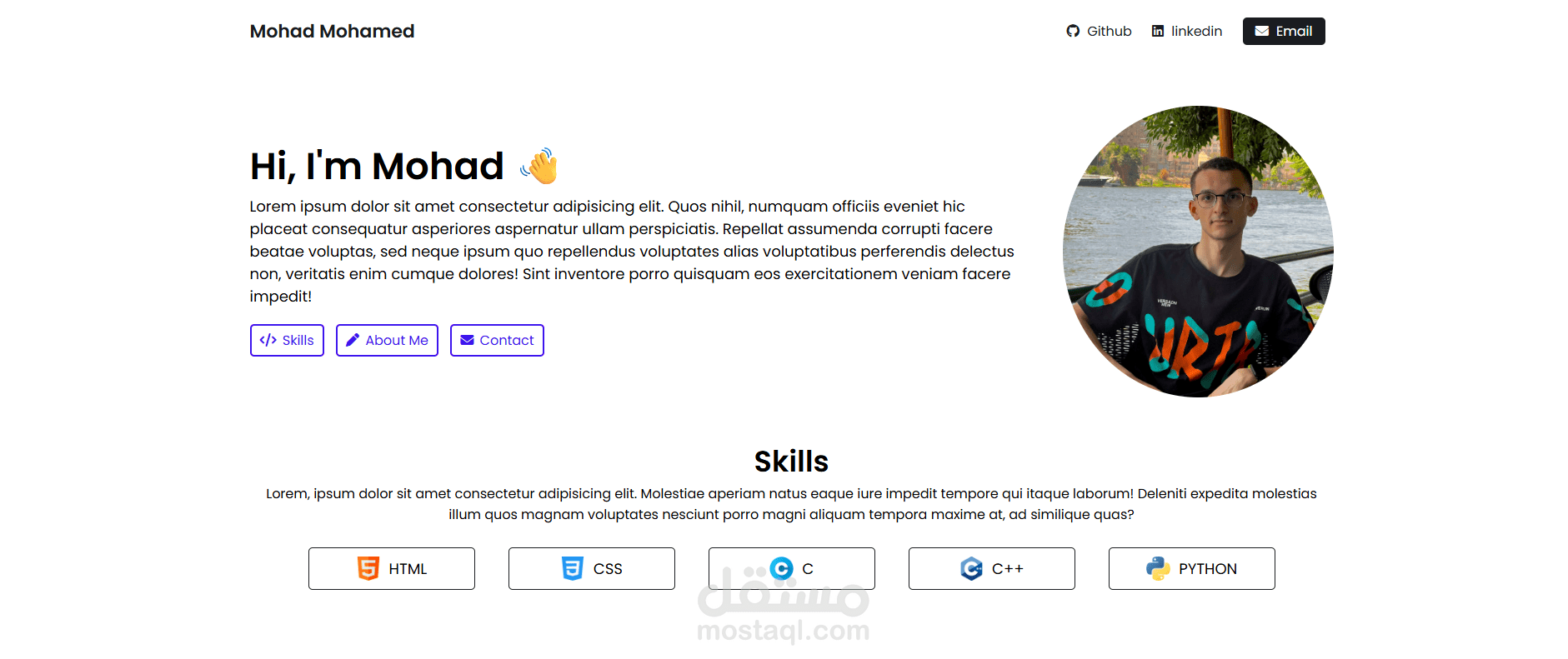 موقع بورتفوليو متجاوب Html+CSS فقط