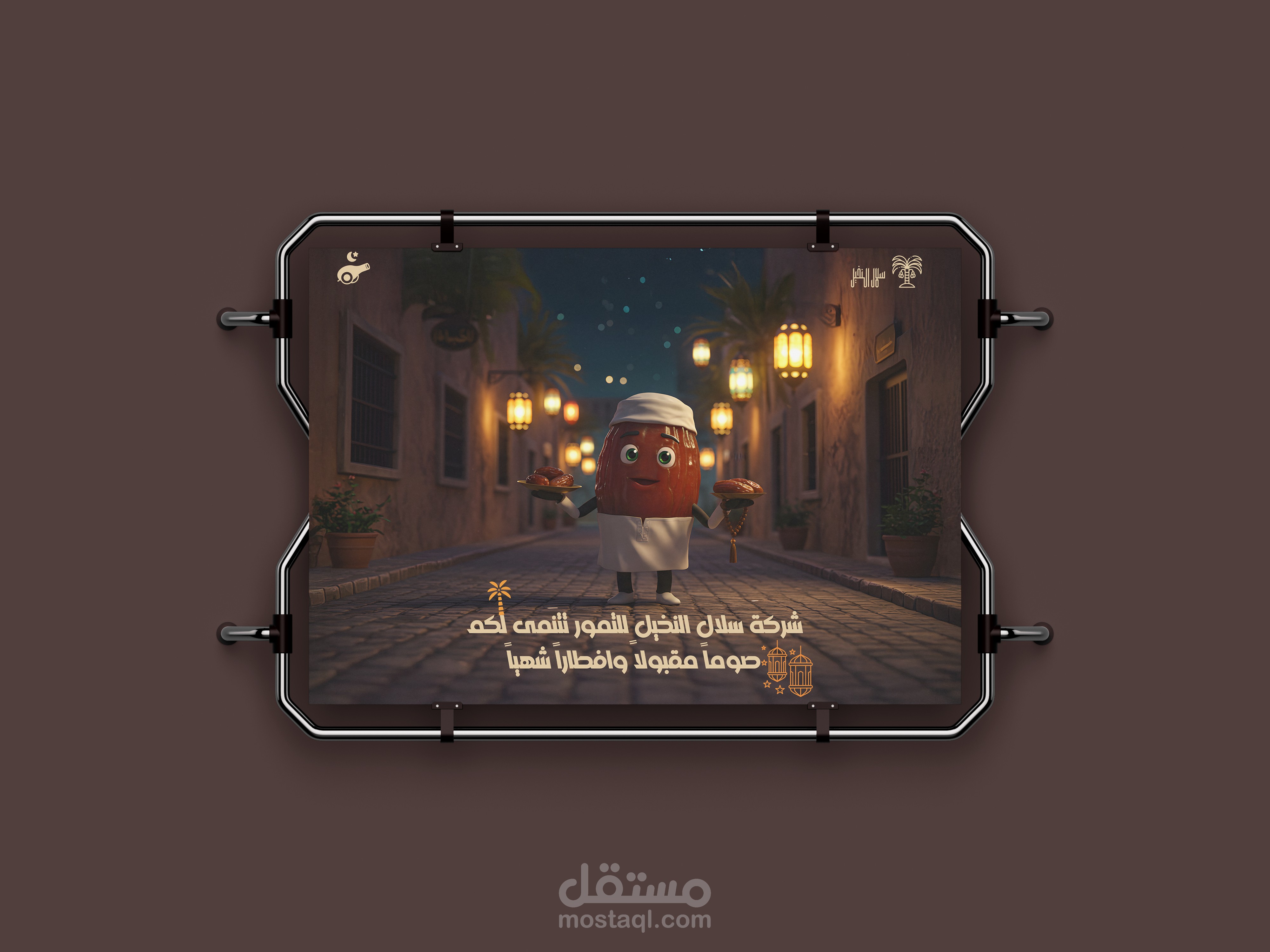 بوستر سوشيال ميديا تهنئة بمناسبه رمضان لشركة تمور