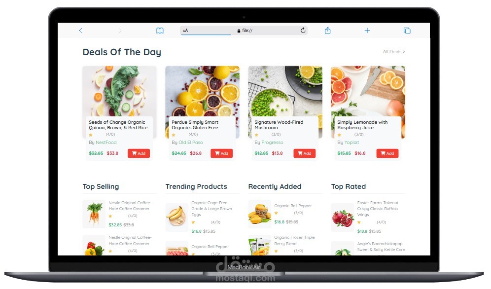 موقع Foodzy لعرض المنتجات الغذائية