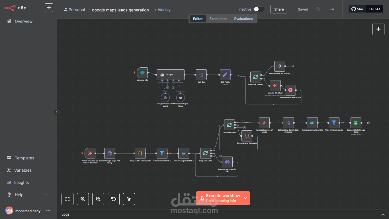 Leads generation workflow