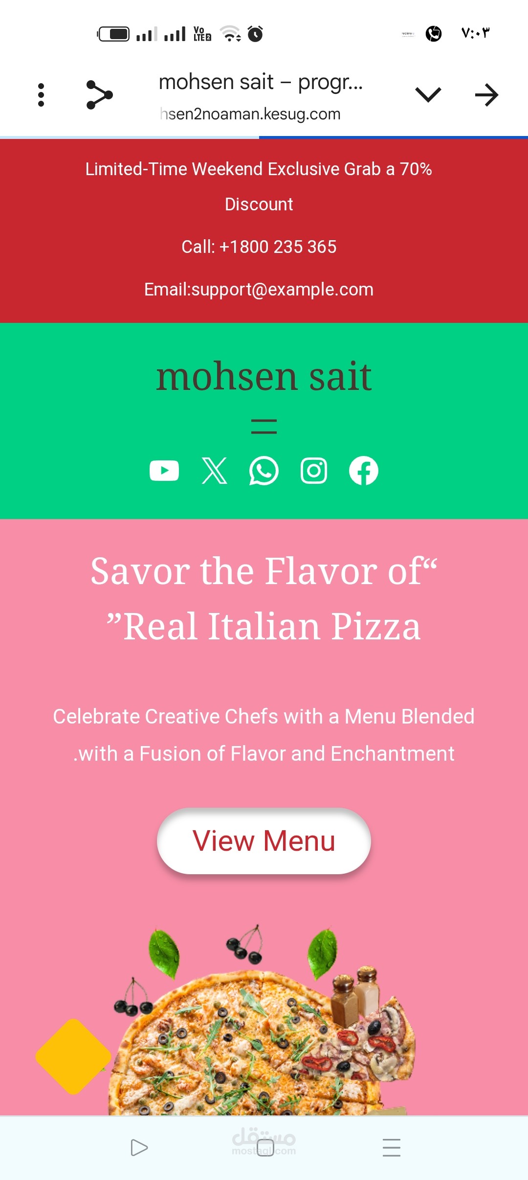 Restaurant website