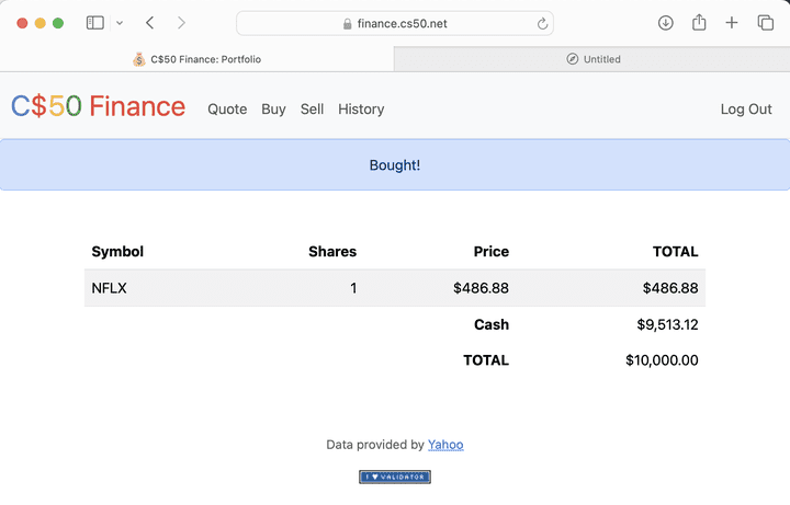 finance web app