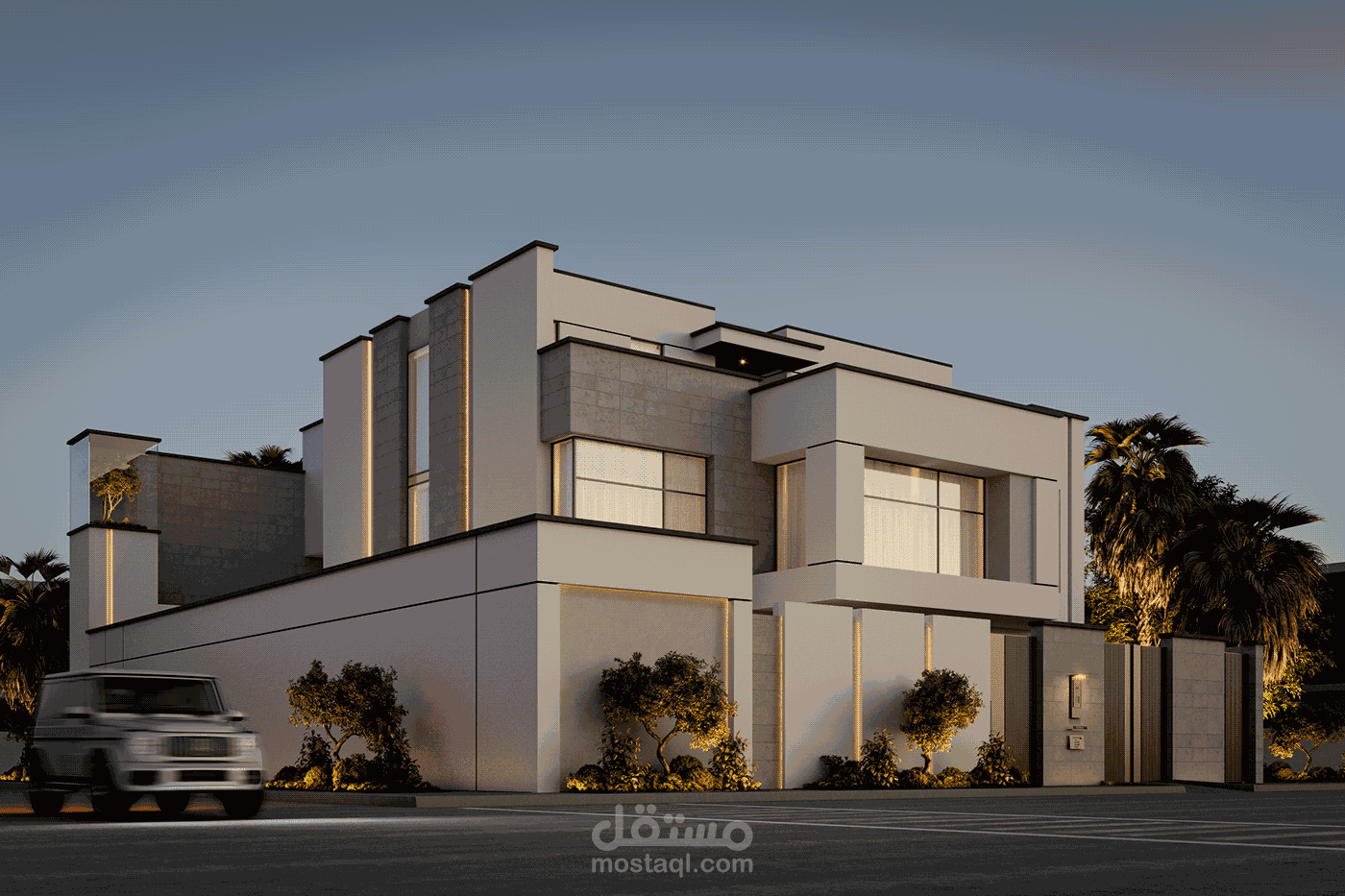 تصميم خارجي ل فيلا بالممكله