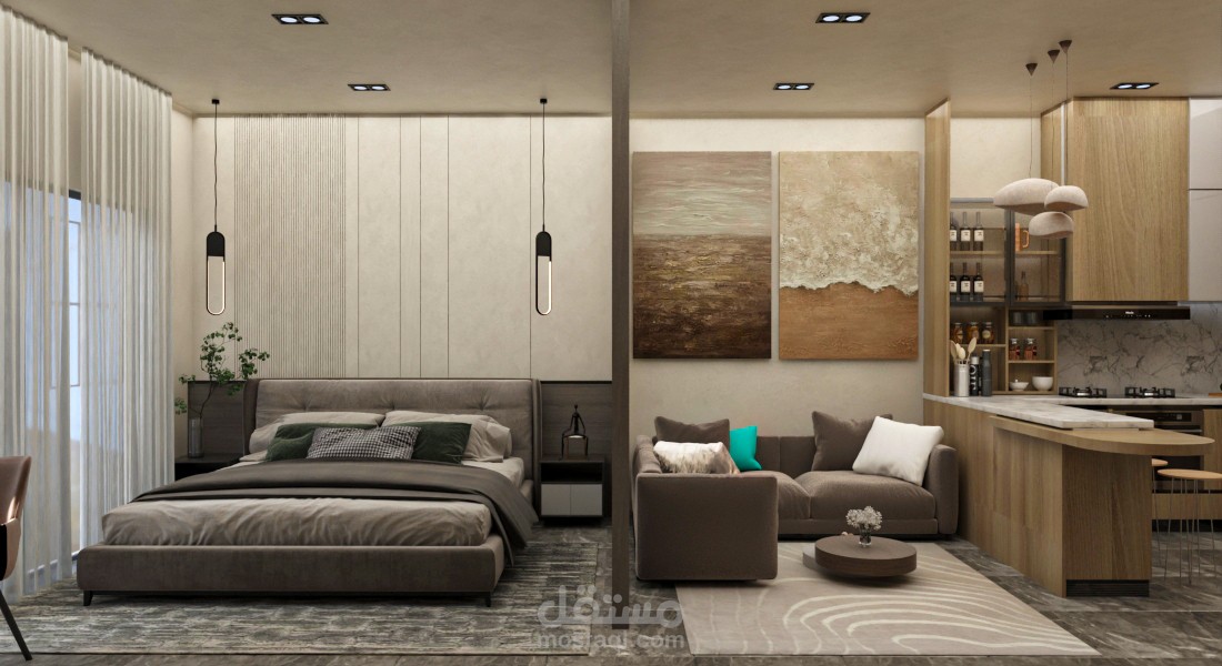 تصميم ستوديو سكني بمدينه دبي