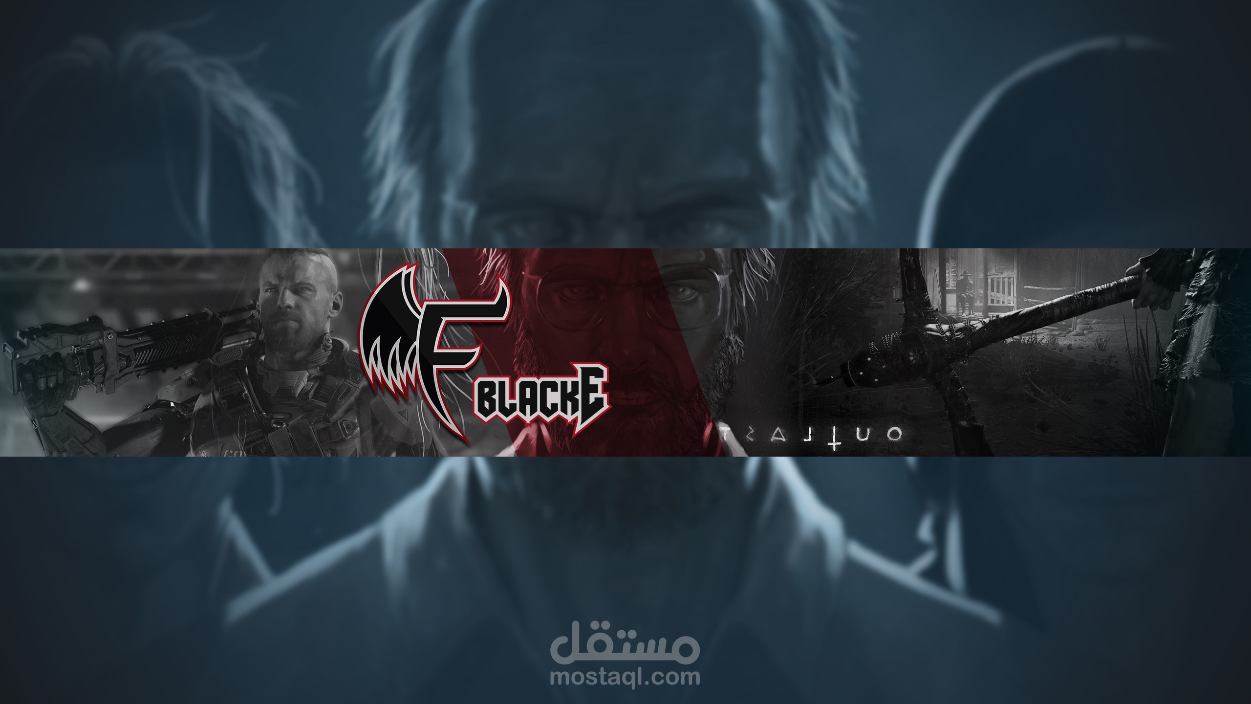 Black.E YouTube channel banner design | مستقل