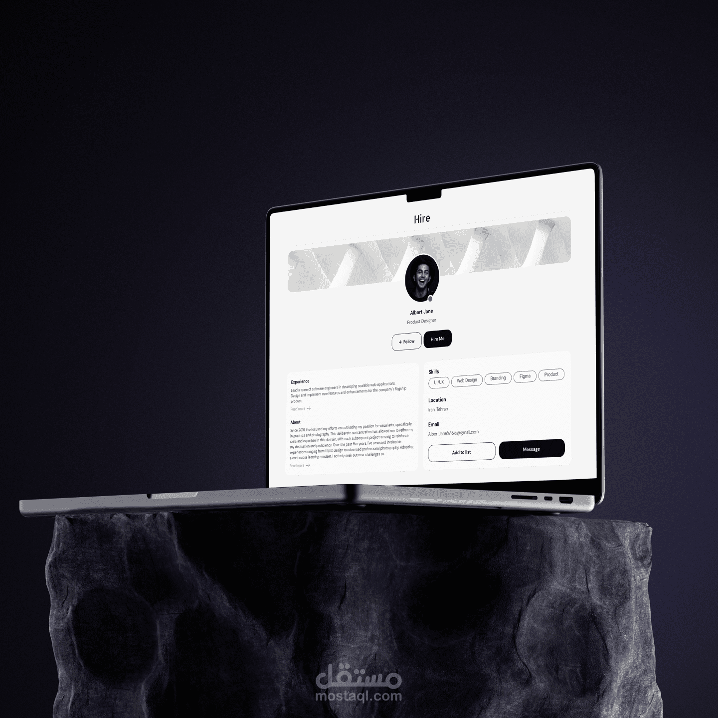 Profile Page Design For Hiring Platform
