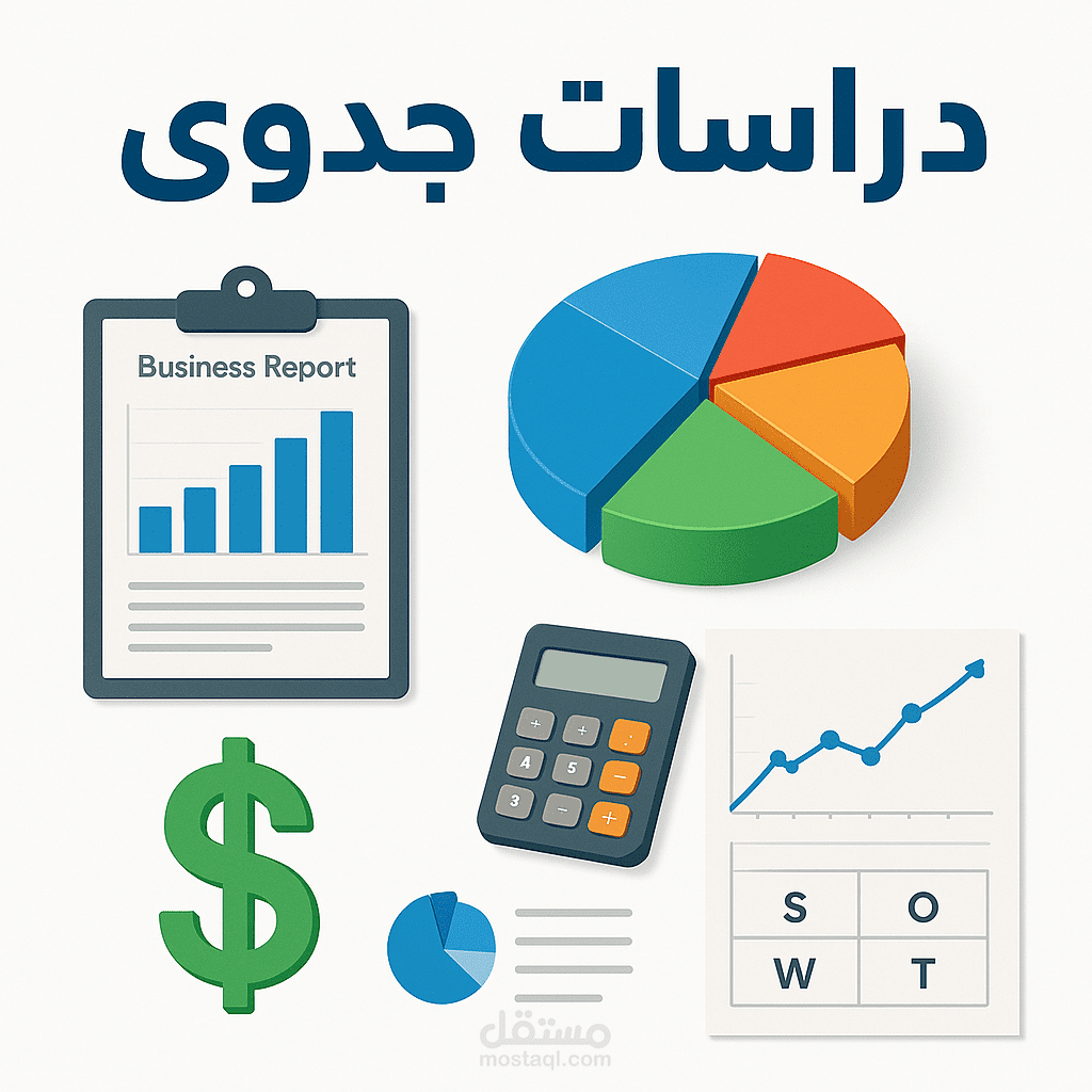 دراسة جدوى للمشاريع تشمل تحليل السوق والمالية والتسويق