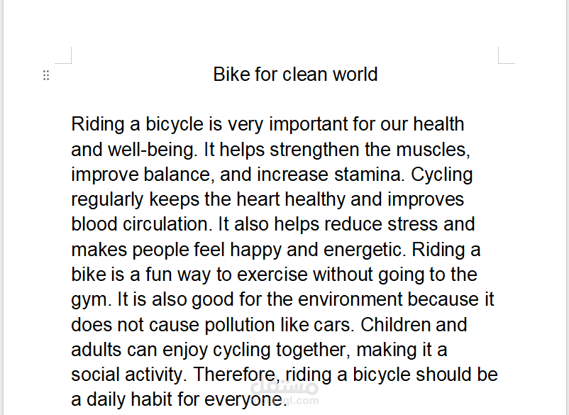 Bike for clean life