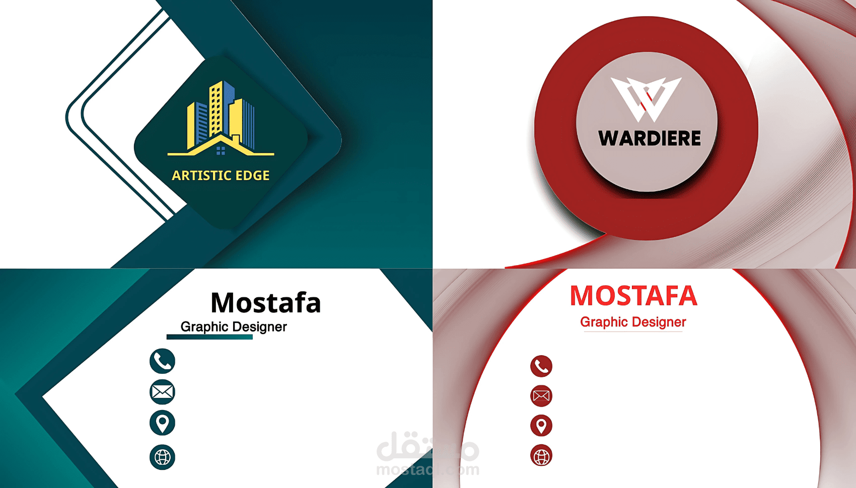 تصميم بطاقة أعمال (بزنس كارد- business card) احترافي لك