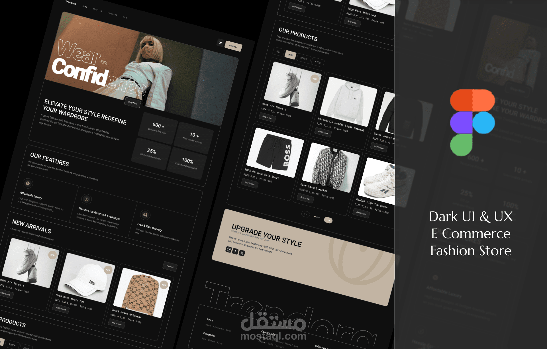 تصميم واجهة متجر أزياء إلكتروني بتجربة مستخدم أنيقة وعصرية
