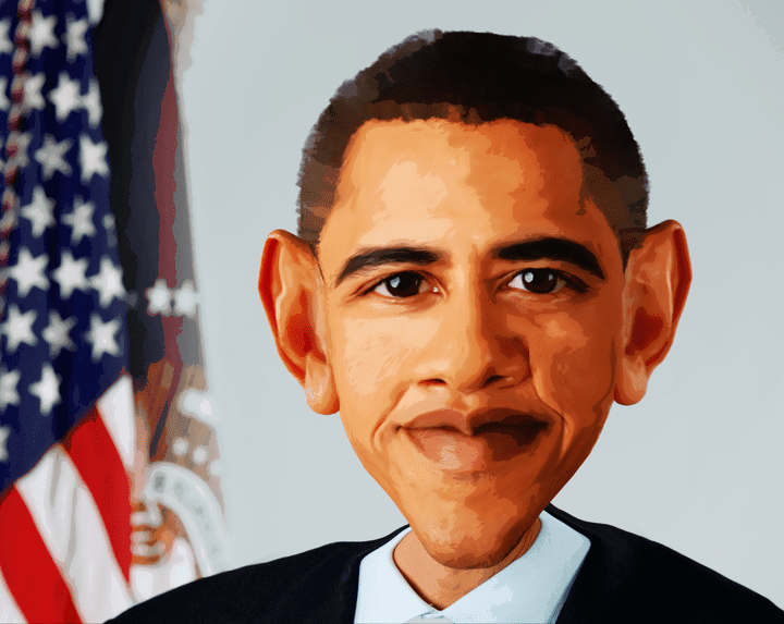 barrack obama caricature and vector