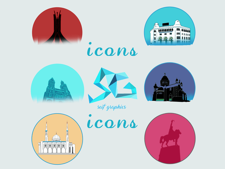 illustrations & incons from algeria