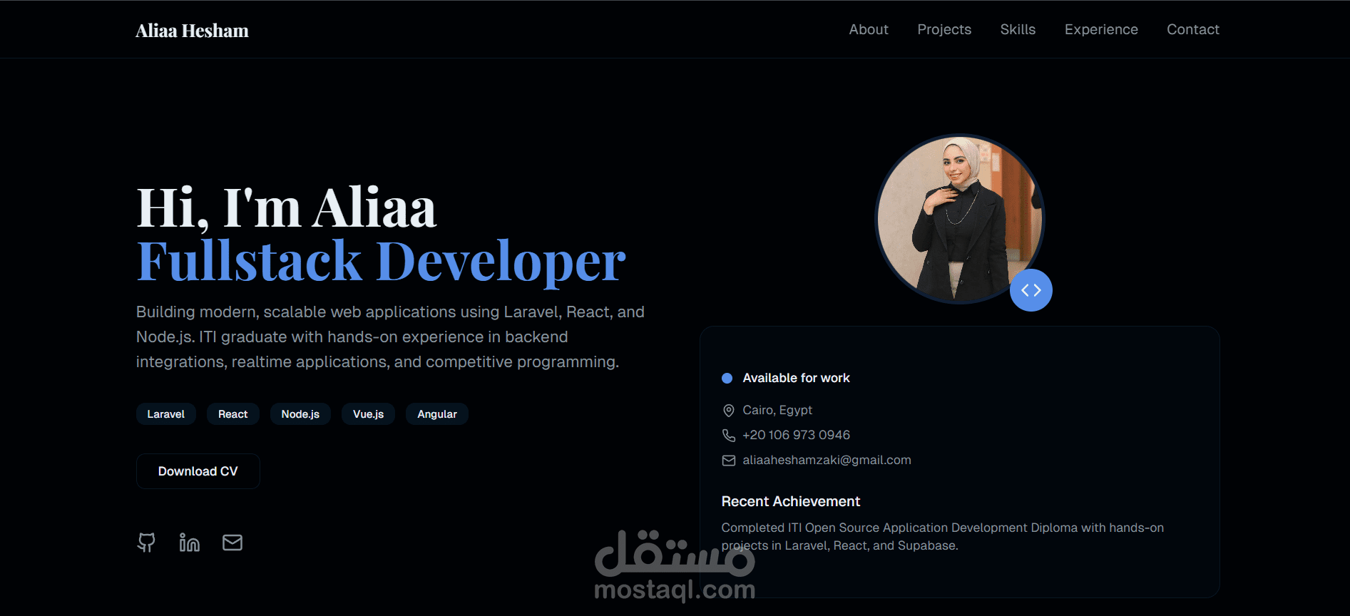 موقع تعريفي + portfolio
