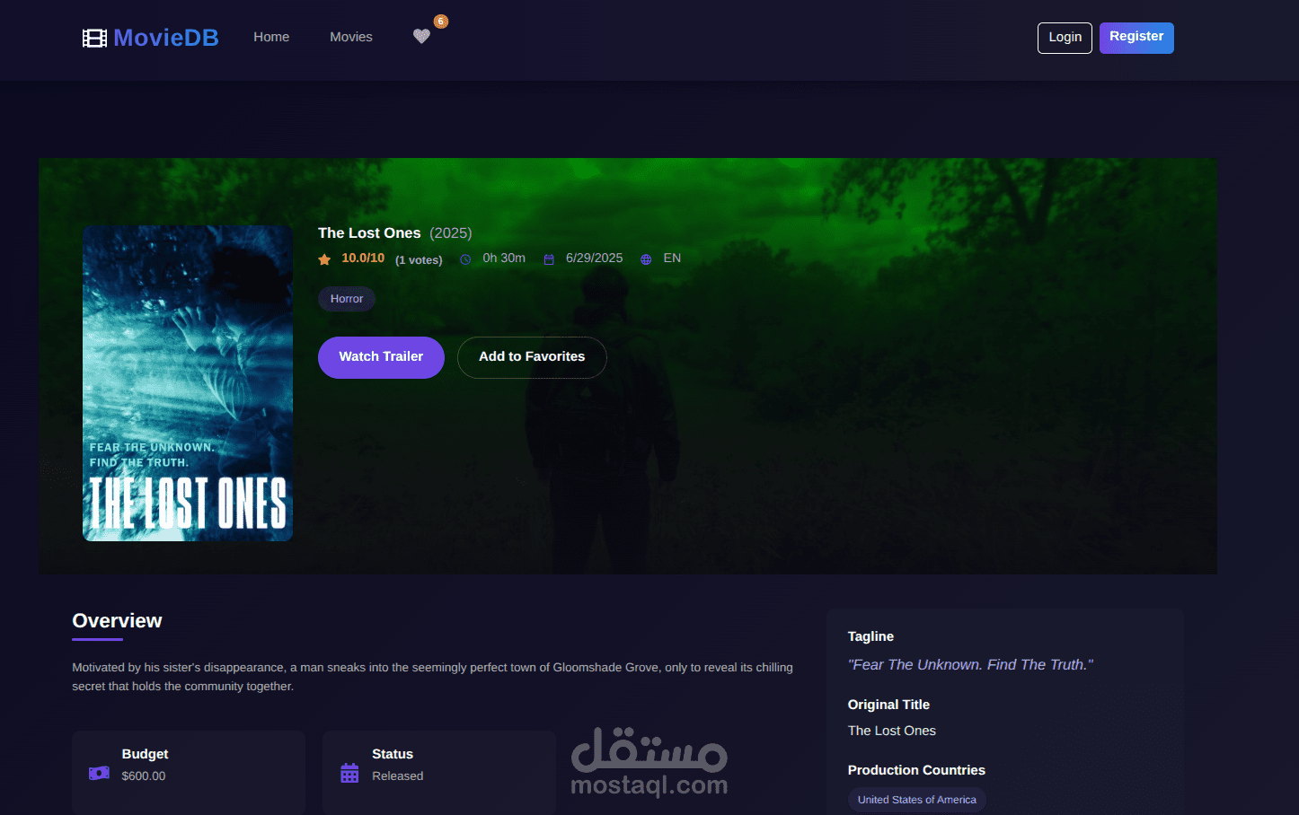 تطبيق واجهة أفلام احترافي مع بحث وفلترة باستخدام React وRedux