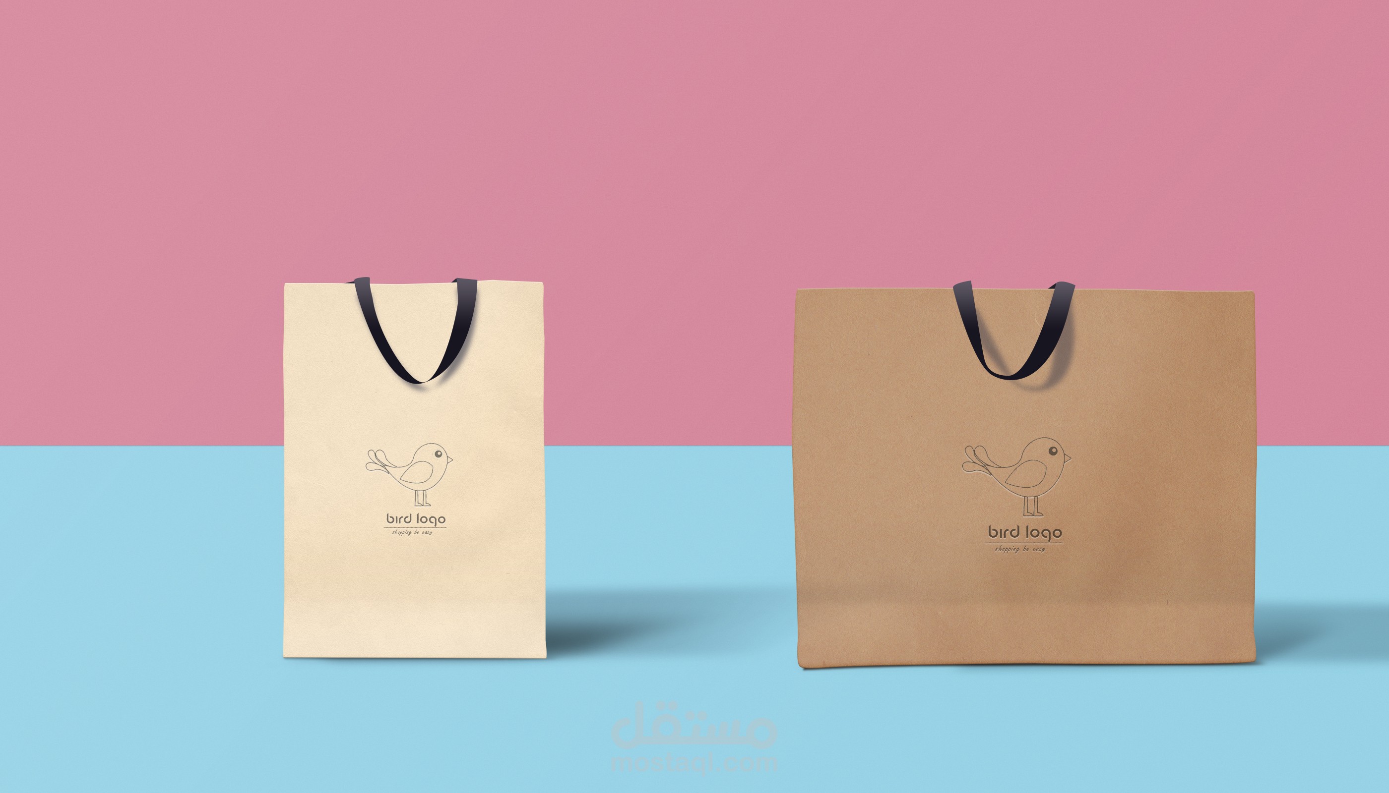 bird logo shopping bag