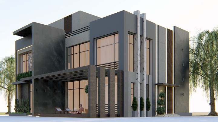 تصميم واجهة معمارية لفيلا- السعودية