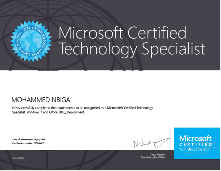 Microsoft Certified Technology Specialist