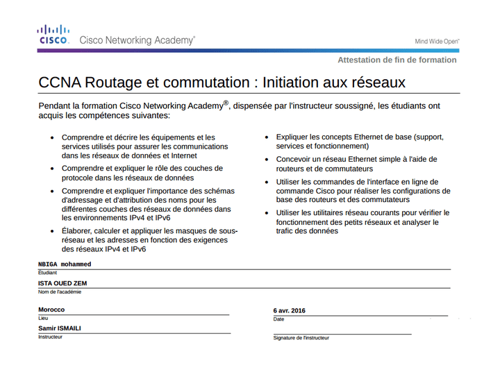 CCNA Routage et commutation : Initiation aux réseaux