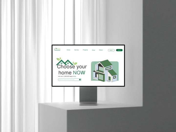 تصميم صفحة رئيسية لمنصة عقارية – UI/UX Design for Real Estate Landing Page