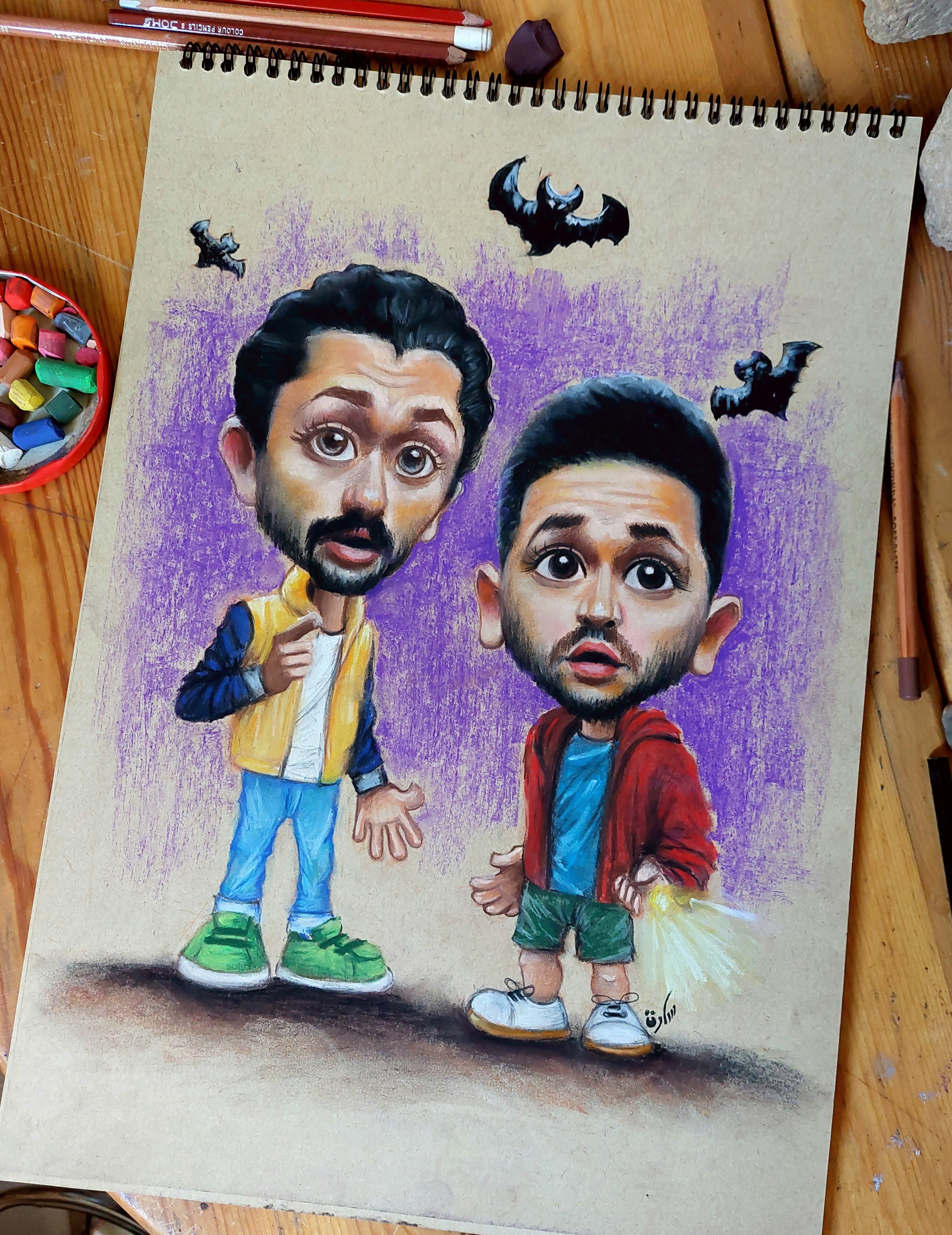 رسم يدوي بخامات مختلفة