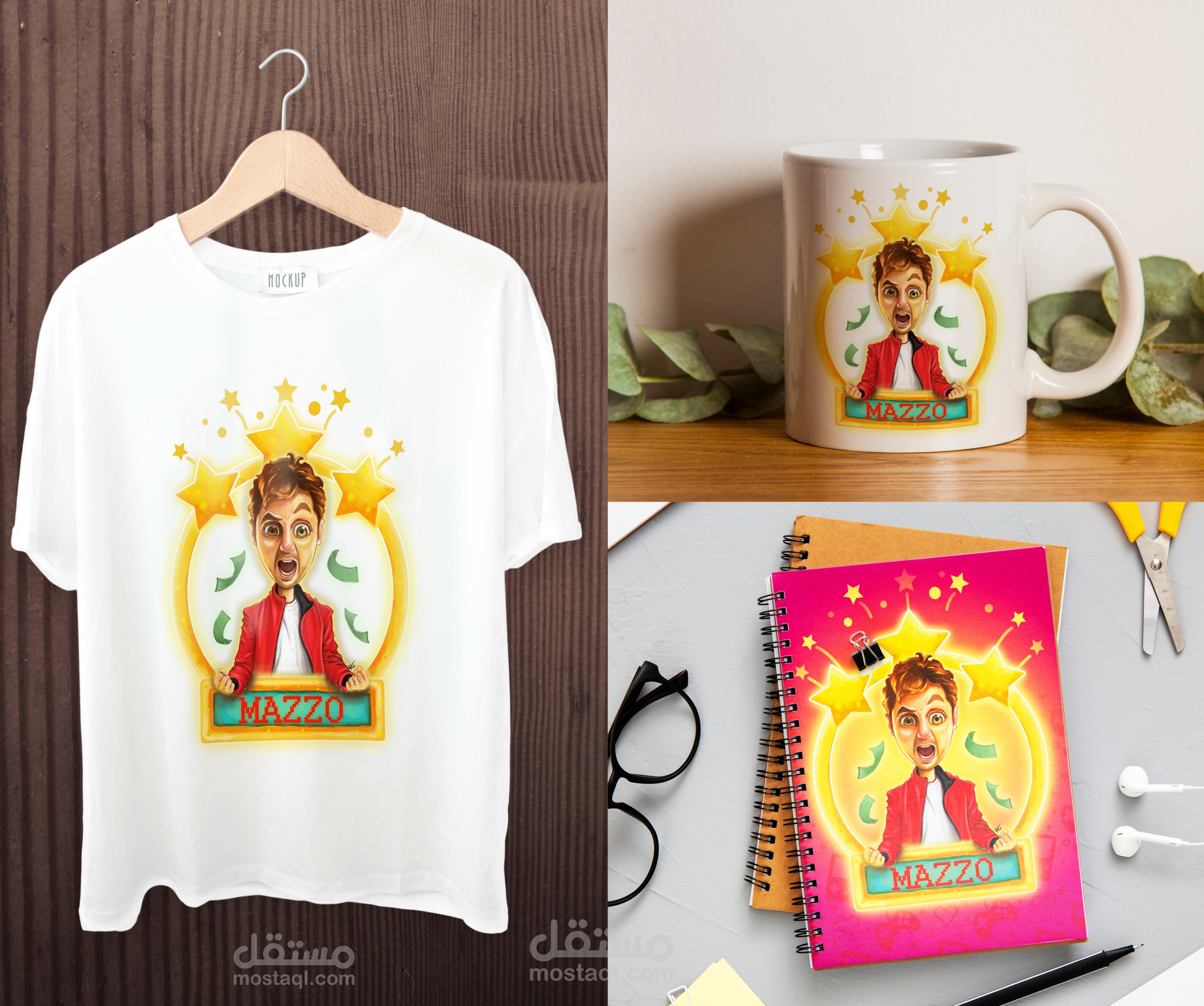 طباعة على تيشرتات ومجات ودفاتر notebook