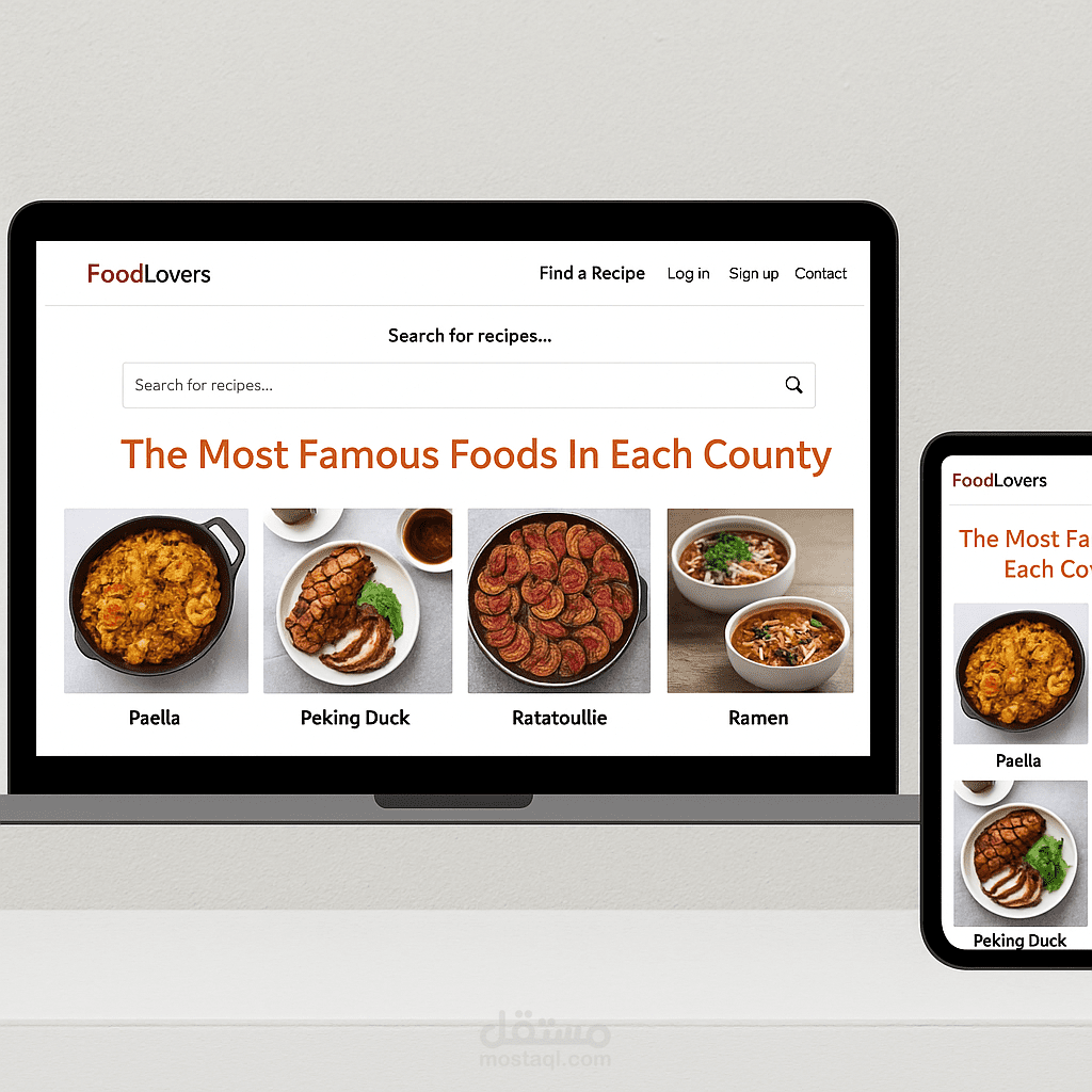 موقع وصفات تفاعلي – FoodLovers
