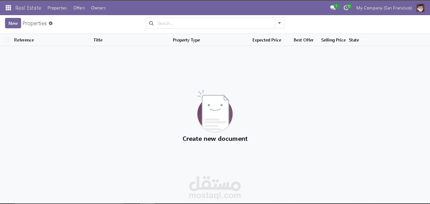 نظام إدارة العقارات في Odoo