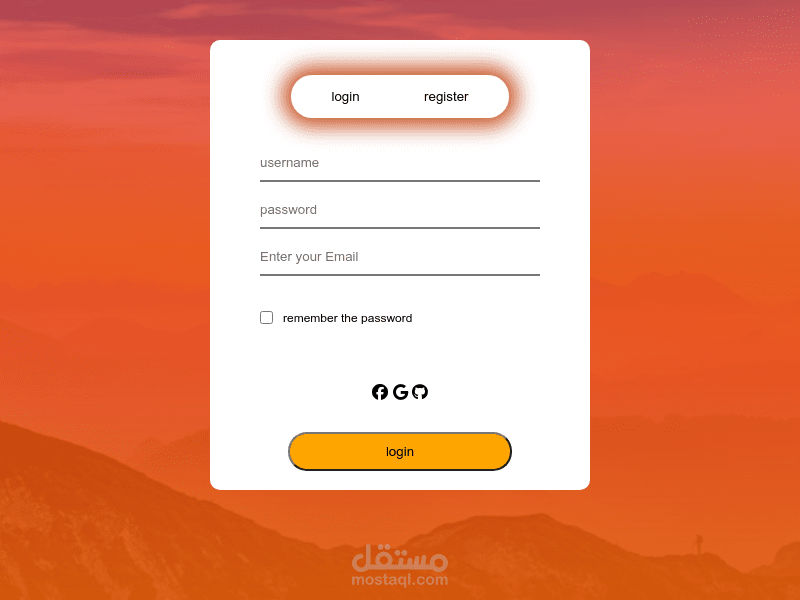 login and register