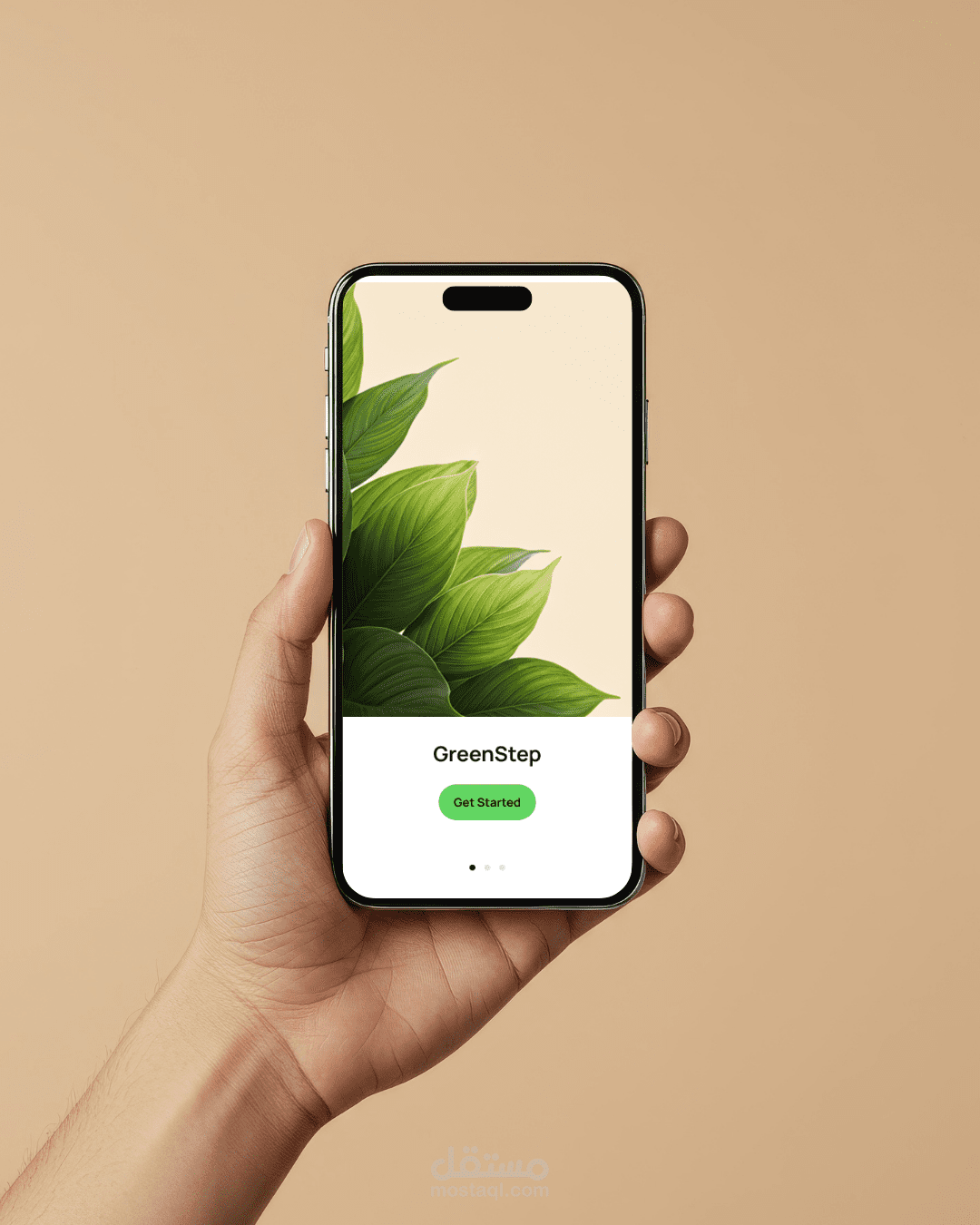 تصميم واجهة تطبيق "GreenStep" لمتابعة العادات البيئية وحساب نقاط توفير الكربون – أسلوب عصري ونظيف
