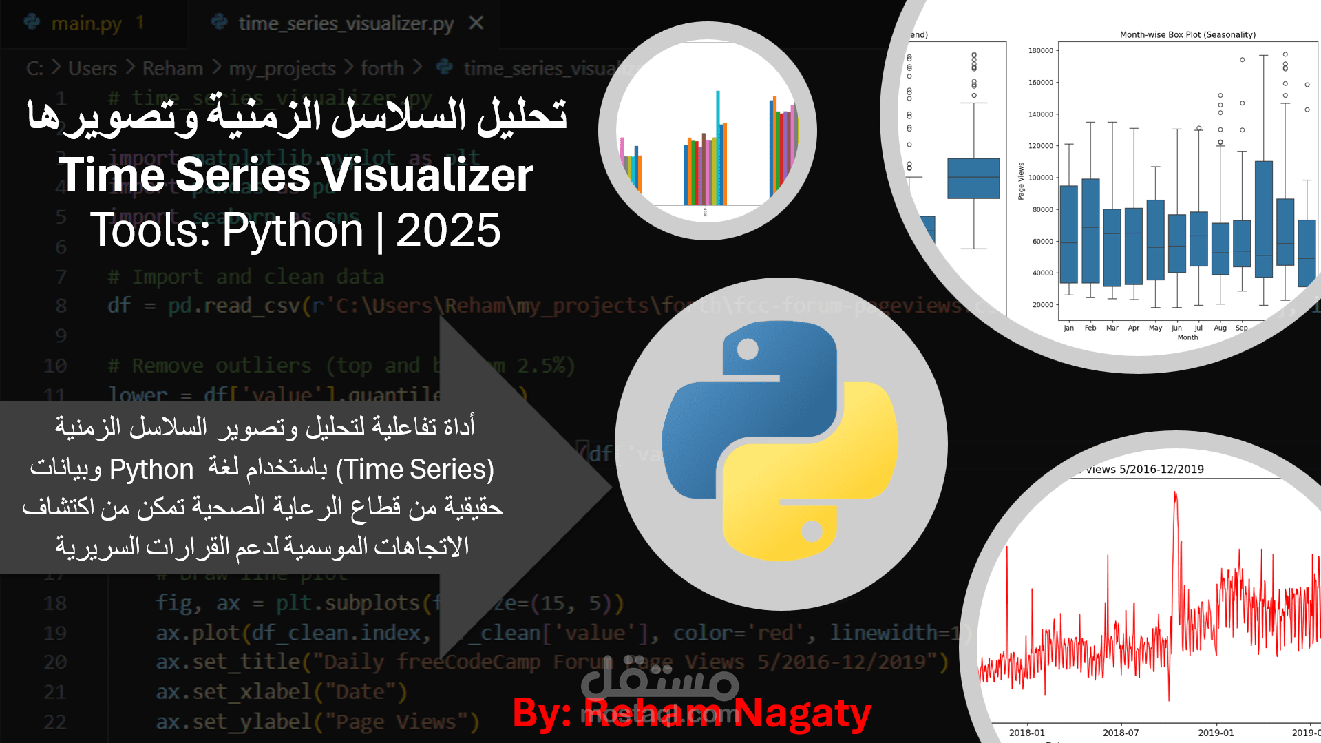 تحليل وتصوير السلاسل الزمنية للبيانات الصحية باستخدام Python – أداة تفاعلية لفهم الاتجاهات الموسمية