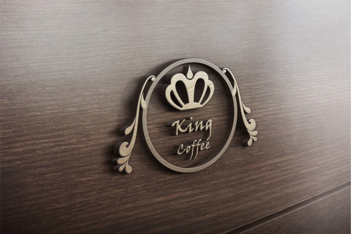 شعار إحترافي بجودة عالية لمقهى KING