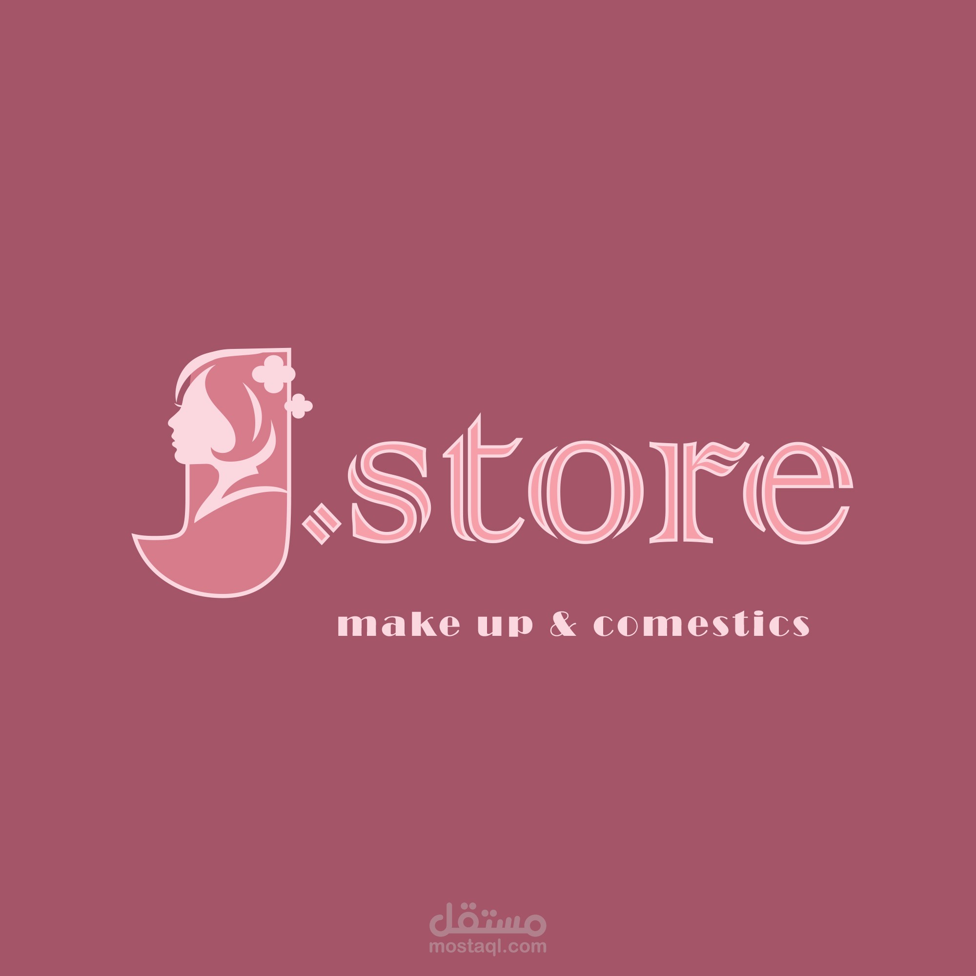 شعار لمتجر مستحضرات تجميل باسم J.store