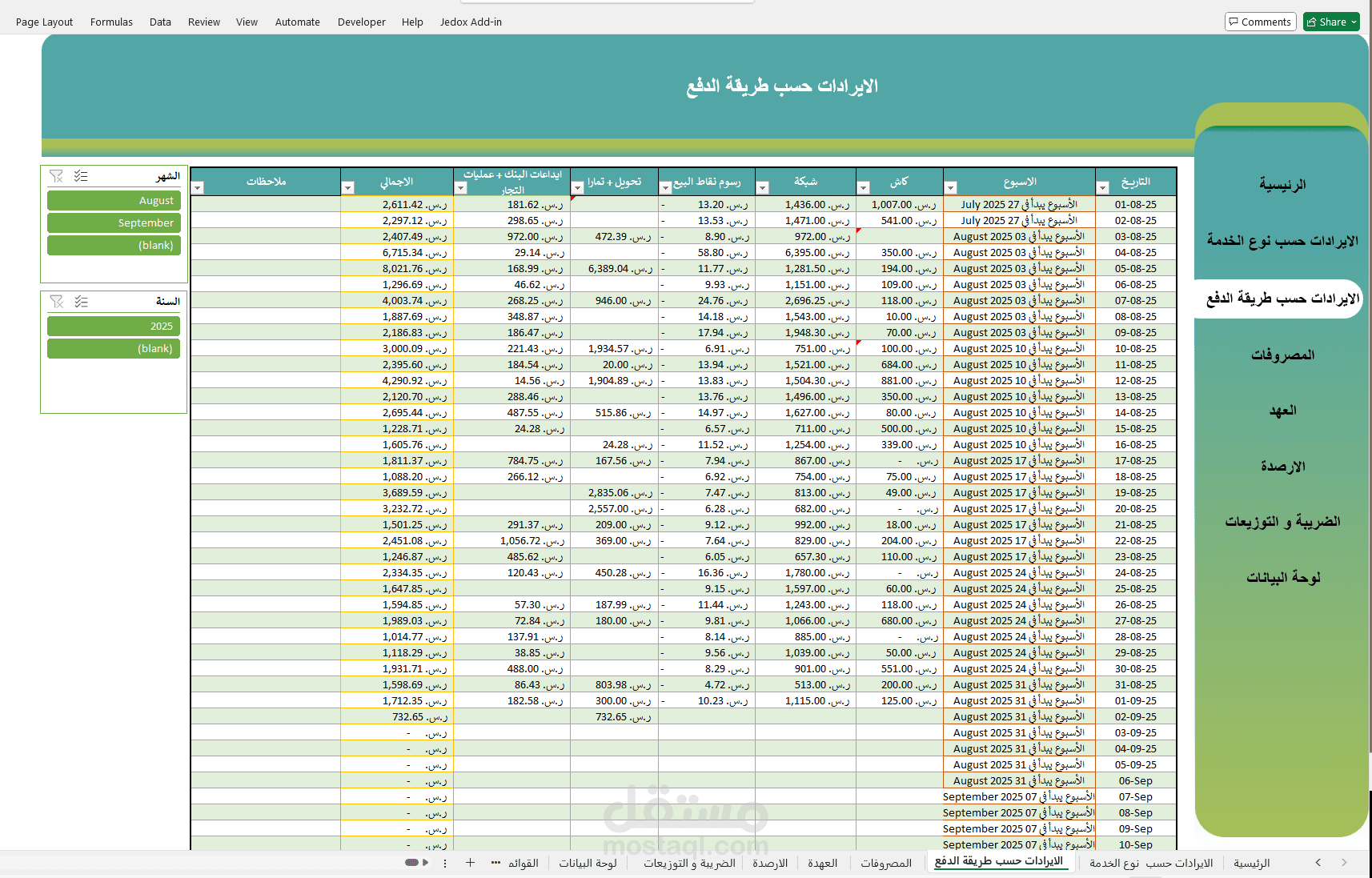 برنامج اكسل محاسبي لادارة مشروعك الخاص