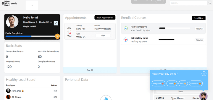 Employee Health web Application
