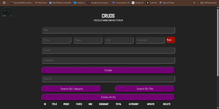 تطبيق إدارة المنتجات باستخدام JavaScript – CRUDS App